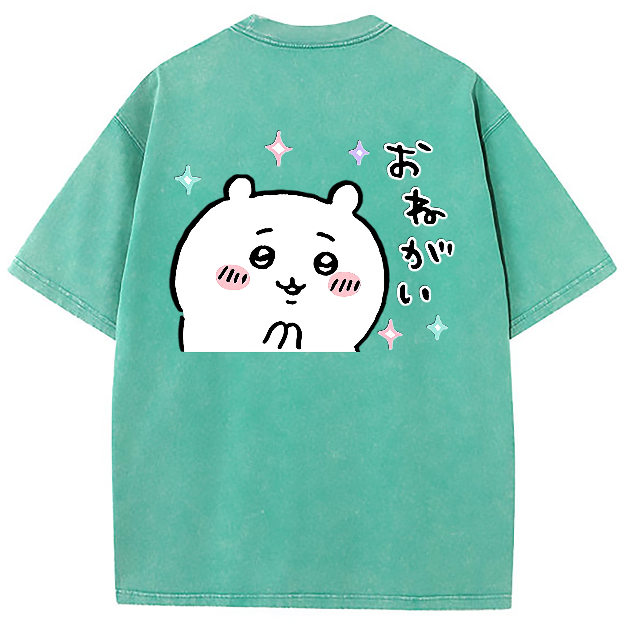 （画像用） ちいかわ ちいかわ Chii-kawa chiikawa 綿100% ヴィンテージ風 半袖Tシャツ（背面プリント）